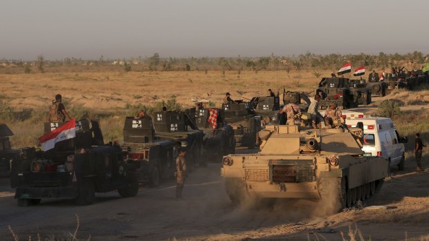 Iraqi forces readying for the offensive to retake Fallujah from IS militants.