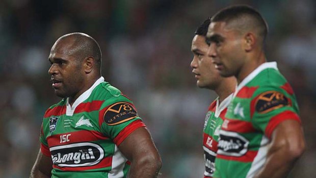 Dejected ... despite a spirited comeback against the Roosters on Friday night, the Rabbitohs once again came up short