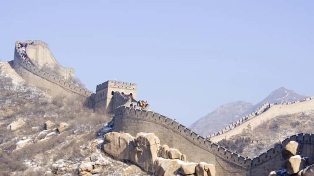 Great Wall of China at Badaling in winter.