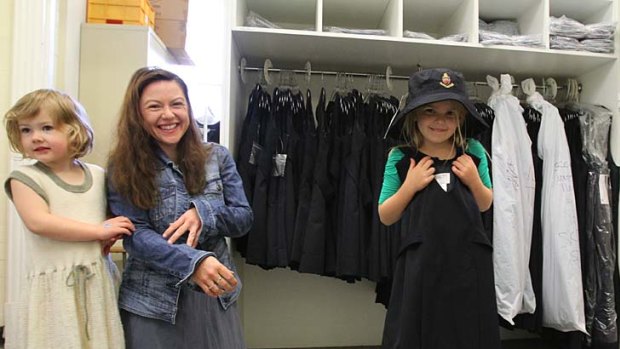 Can't wait to start &#8230; Michelle Dunlop at SCEGGS's uniform shop with her daughters Bridgette, 4, and Gracie, 3. The school has recently reviewed its waiting list policy.