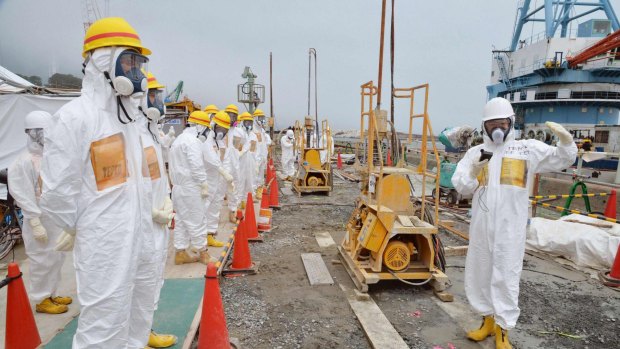 Members of a Fukushima prefecture panel that monitors the decommissioning of the nuclear plant.