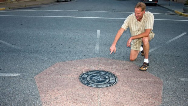 A manhole marks Idaho's "centre of the universe".