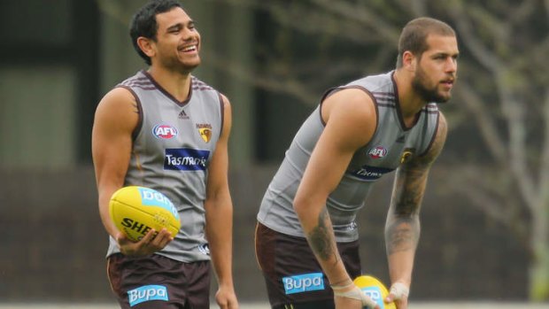 Cyril Rioli, left, could join Lance Franklin in returning to the Hawks team for preliminary final against Geelong.
