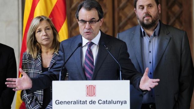 Date set: Head of the Catalunyan regional government Artur Mas announcing the referendum.