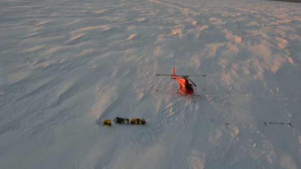 Photographs of the site where David Wood fell into a crevasse from January 11, 2016.