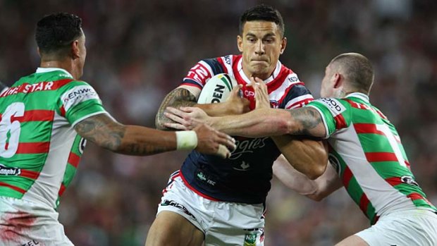 Good to be back: Sonny Bill Williams scored a try in his Roosters debut on Thursday night at Allianz Stadium.