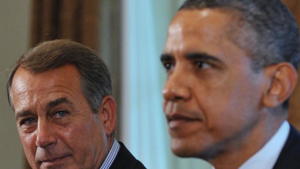 US President Barack Obama with Repulican House Speaker John Boehner.