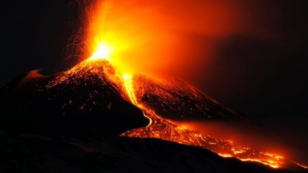 Eruption: Lava spews out of  Mount Etna volcano in Sicily, forcing the closure of a nearby airport.