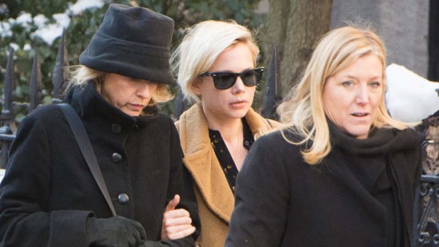 Actress Michelle Williams attends the funeral service for actor Philip Seymour Hoffman.