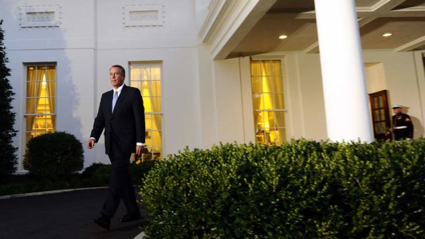 No breakthrough: House Speaker John Boehner leaves the White House following an inconclusive meeting with US President Barack Obama.