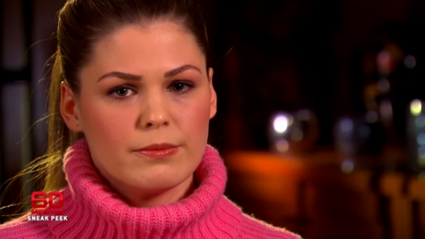 Disgraced blogger Belle Gibson is interrogated by Tara Brown on <i>60 Minutes</i>.