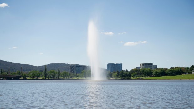 Lake Burley Griffin's Captain Cook Memorial Jett was switched back on last year after a long interlude.