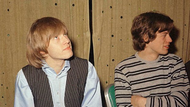 Rolling Stones guitarist Brian Jones, pictured here with lead singer Mick Jagger, in New York in 1965.