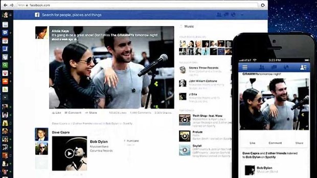 New look: The new Facebook newsfeed.