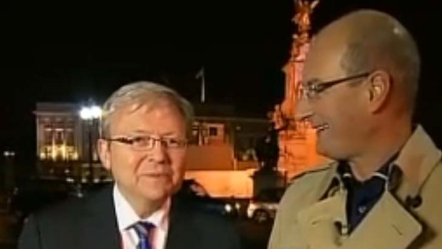 "I'm sure I'm going to enjoy it" ... Kevin Rudd with David Koch.