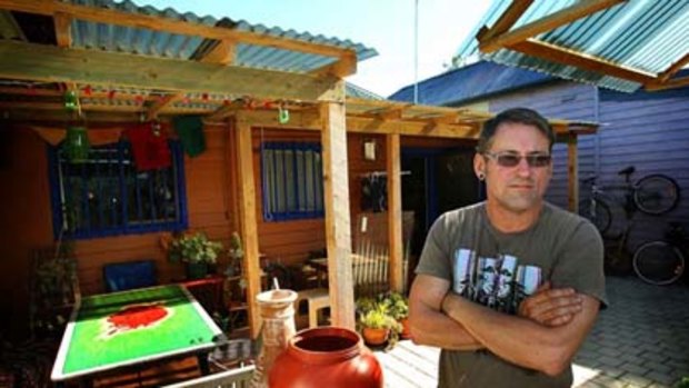 Craig Fison in his backyard in Footscray.