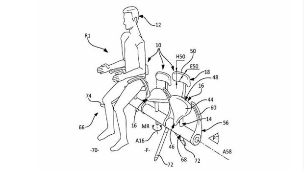 The seat design Airbus has applied for a patent on. 'In effect, to increase the number of cabin seats, the space allotted to each passenger must be reduced', the airline's application says.