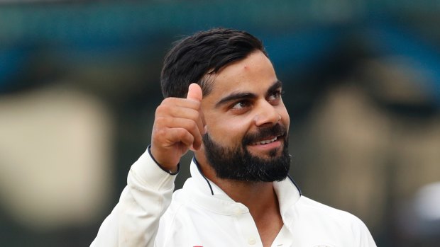 Thumbs up: Virat Kohli has just led India to a home series victory over England.