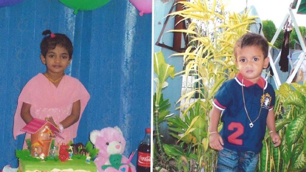 Endless detention ... the mother of Atputha, 7, and Abinayan Rahavan, 4, is considered a security risk by ASIO.