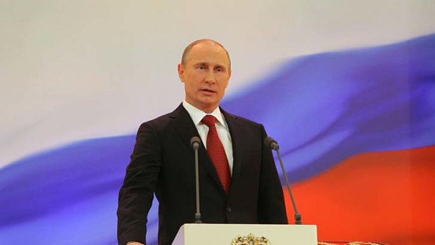 Leader &#8230; Vladimir Putin is sworn in as Russian President.