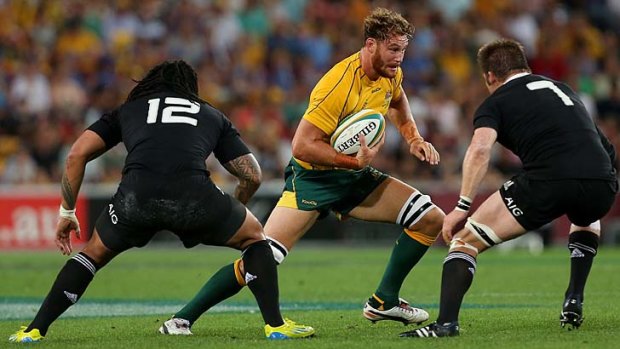 Melbourne's star recruit ... Scott Higginbotham in action for the Wallabies.