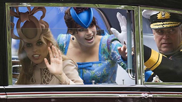 Royal occasion ... Sarah Ferguson was in regular contact with her ex-husband Prince Andrew and daughters Princess Beatrice, left, and Princess Eugenie.