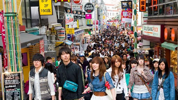 Young shoppers on Takeshita Dori in Harajuku.