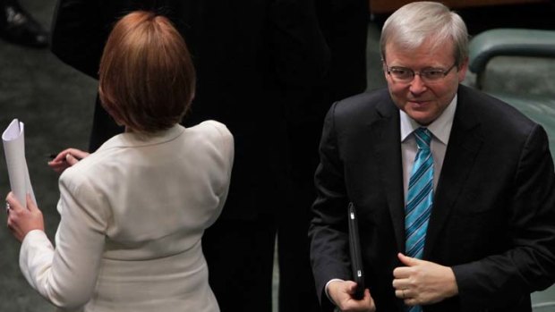 Ready to dance ... Kevin Rudd has itchy feet.