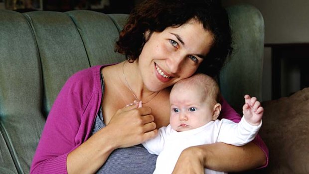 Intimidated: Erin Quinn with her daughter, Samara, who was born at home.