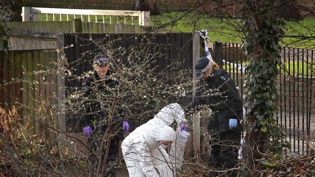 Searching for evidence ... a torso has been pulled from a canal in London.