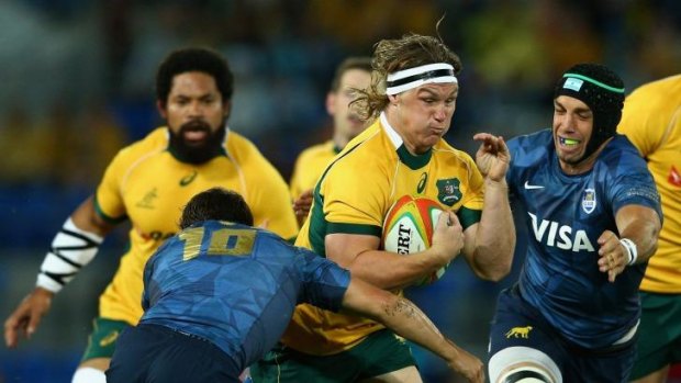Adjusting to the role: Wallabies captain Michael Hooper feels his captaincy skills are improving.