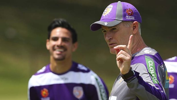 Family: Perth Glory coach Alistair Edwards and his son Ryan.