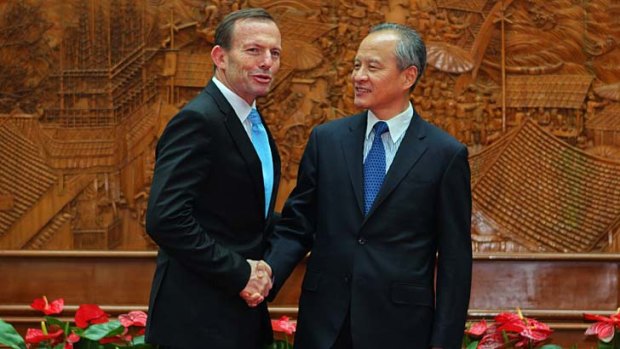 Tony Abbott meets with China's Deputy Foreign Minister,  Cui Tiankai.