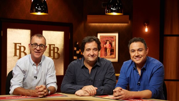 <i>The Front Bar</I> hosts Andrew Maher, Mick Molloy and Sam Pang tackle all things AFL.