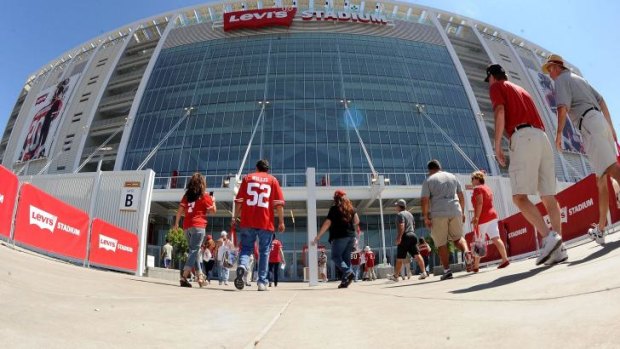 Fans enter Levi's Stadium ahead of the 49ers' preseason game against the Broncos.