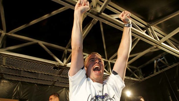 Matt Thompson after the Jets' grand final win in 2008.