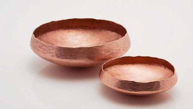 Hand raised copper vessels by Alison Jackson