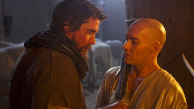 Brothers from another mother: Christian Bale as Moses and Joel Edgerton as Ramses in <i>Exodus: Gods and Kings</i>.