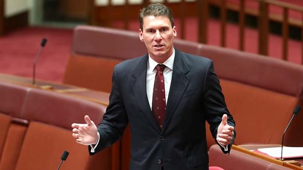 Senator Cory Bernardi during the debate on the deficit levy on Monday.