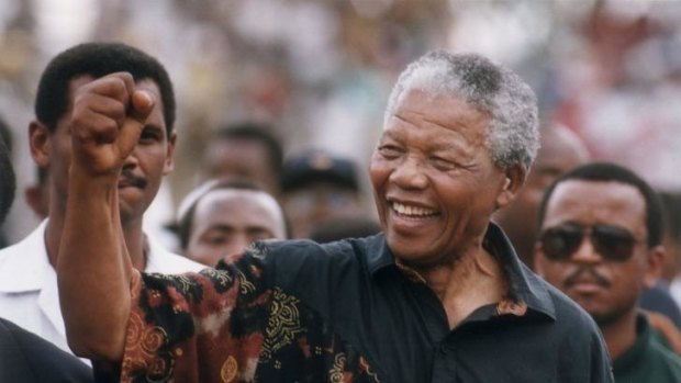 Nelson Mandela, the former South African president and Nobel Peace Prize laureate.