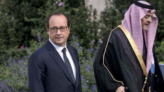 United action: French President Francois Hollande  and Saudi Arabian Foreign Minister Prince Saud al-Faisal at the International Conference on Peace and Security in Iraq.