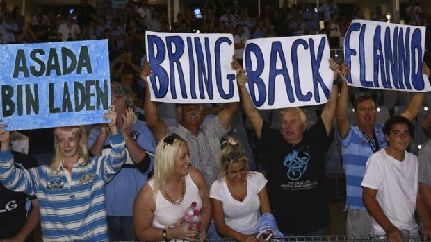 Bin a rough start to the season: Cronulla fans haven't lost their sense of humour, though, as the doping investigation continues.