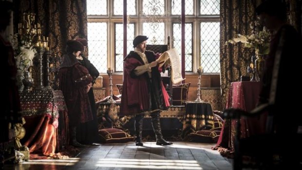 Damian Lewis as King Henry VIII in the BBC's <i>Wolf Hall</i>.