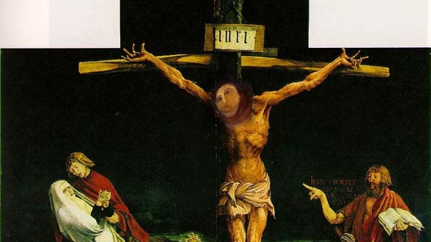 A religious painting is again given the 'restored fresco' treatment.