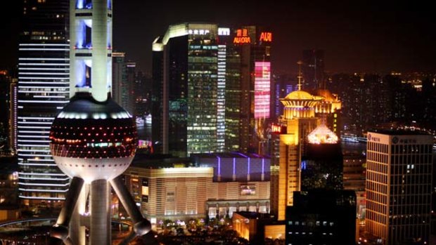 Shanghai's new financial district skyline.