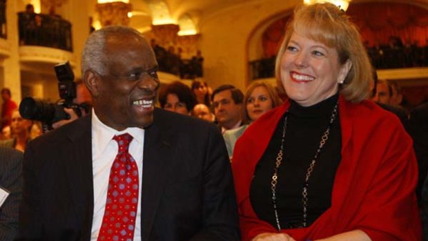 Supreme Court Justice Clarence Thomas with his wife, Virginia Thomas, photographed in November 2007.