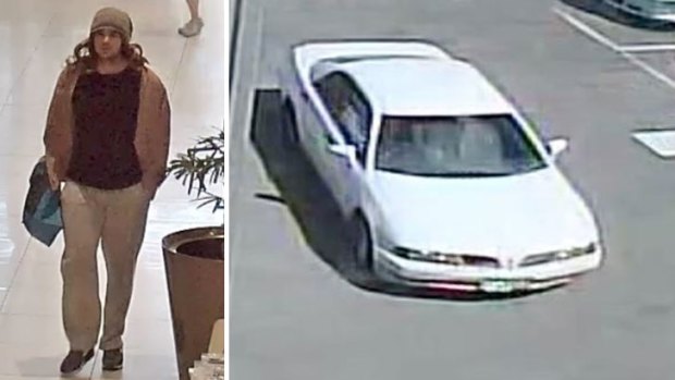 The suspected burglar caught on closed circuit television, and his getaway car.