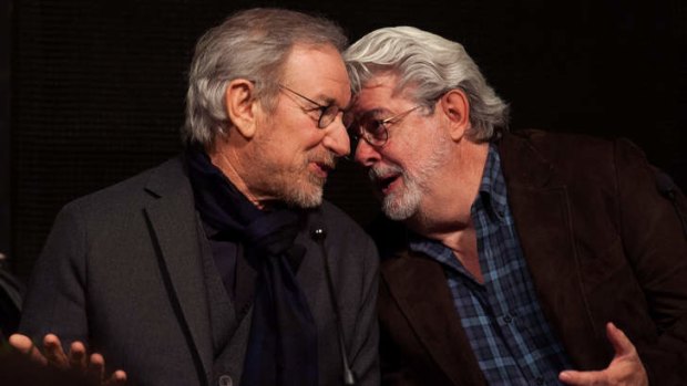 Directors Steven Spielberg and George Lucas.