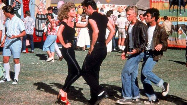 Grease and cheese ... Newton-John and Travolta in the finale of their film.