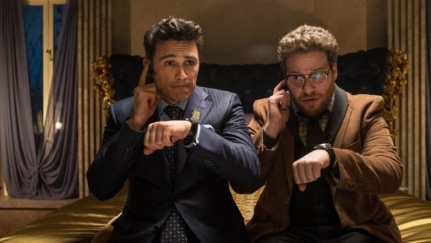 Bottom obsession: James Franco, left, and Seth Rogen in <i>The Interview</i>.